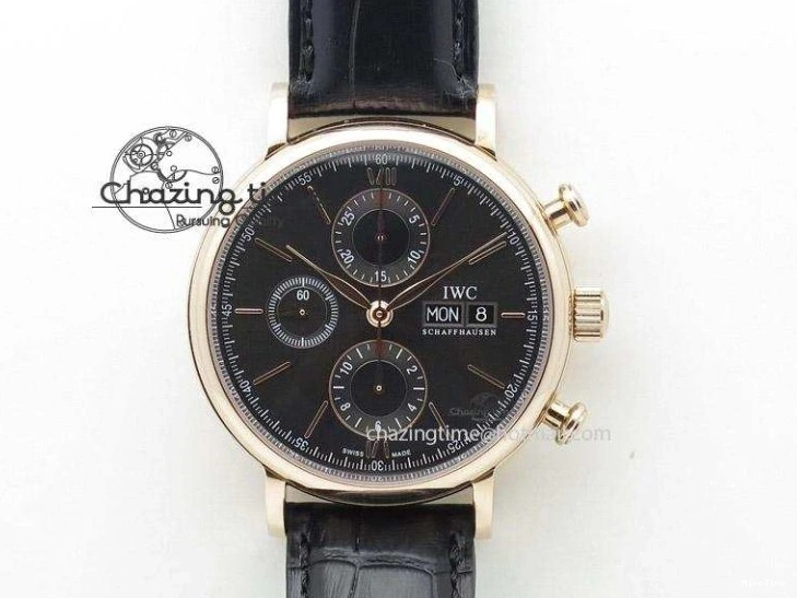 MIROTIME 0323 Mark XVIII IW327006 Titanium V7F 1:1 Best Edition Black Dial on Brown Leather Strap A Attractive 7080